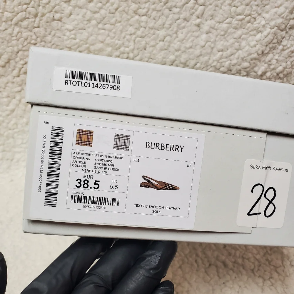 Burberry Birdie Check Slingback Flats - Picture 10 of 11